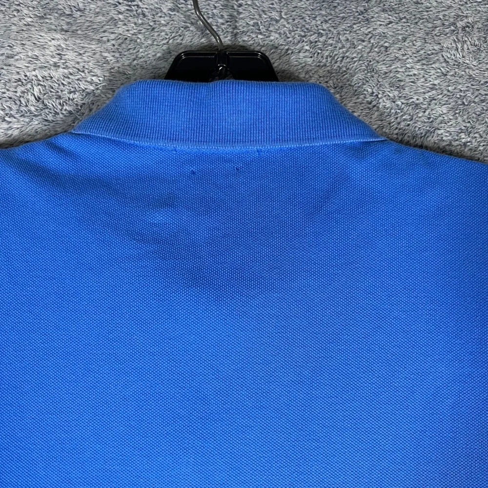 Polo Ralph Lauren Mens L Classic Fit Cotton Mesh Polo‎ Shirt Blue w/ Orange Pony